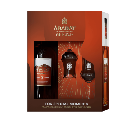 Ararat - Ani 7 Ans – 0,7 L + 2 Verres – Coffret Cadeau – 40%